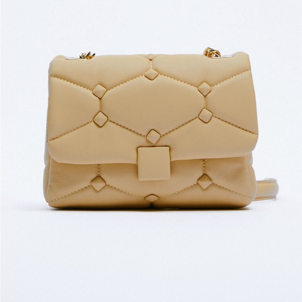 Zara leather quilted purse
